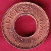 British india king george vi 1944 LAHORE MINT one pice copper coin:- S2992