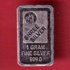 Silver bar : Weight : 0.98 Shree fine silver  - S5239