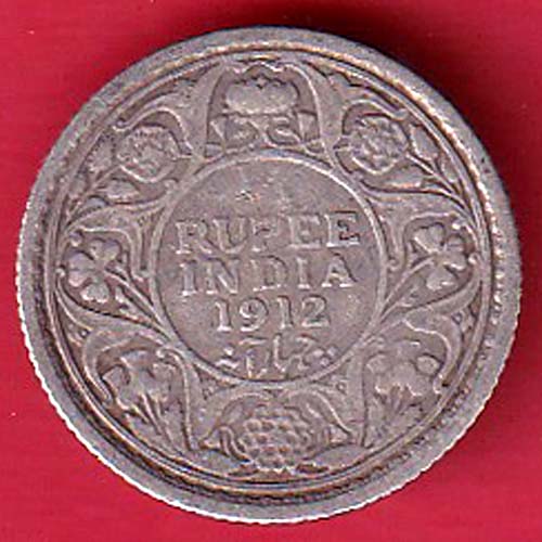 British India 1912  George V king Emperor 1/4  Rupee coin -  s5889