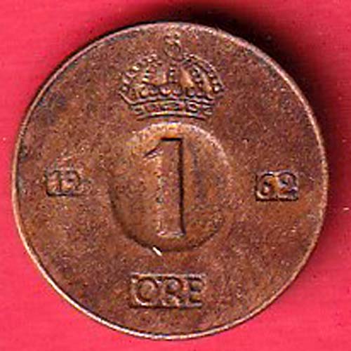 World coin : Coin Sweden 1 Ore 1962  -  s5909