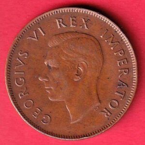 WORLD COIN SOUTH AFRICA 1945 SUID AFRIKA 1D GEORGIVS VI REX – AA250