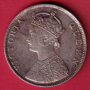 BRITISH INDIA 1862 VICTORIA QUEEN ONE RUPEE BEAUTIFUL SILVER COIN – AA253