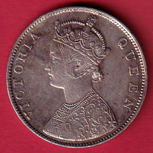 BRITISH INDIA 1862 VICTORIA QUEEN ONE RUPEE BEAUTIFUL SILVER COIN – AA253