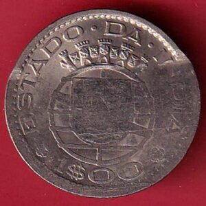 PORTUGUESE INDIA GOA 1 ESCUDO 1959 COIN -  s6095