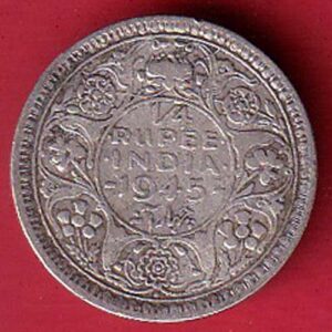 British India 1945 Bombay Mint George Vi 1/4 Rupee –s6164