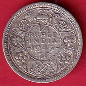 British India 1945 Bombay Mint George Vi 1/4 Rupee –VA3633