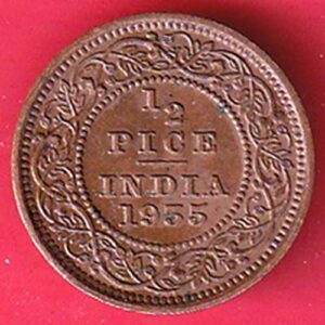 BRITISH INDIA 1935 GEORGE V 1/2 ANNA COIN – AA538