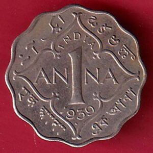 british india 1939 george vi one annas coin :- S6485