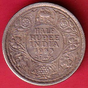 British India 1933 George V king Emperor HALF Rupee– va3978