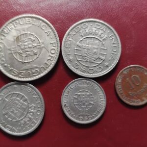 Portuguese India set of 5 coins rare aa1223