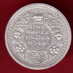 British India 1944 bombay mint George vi One rupee silver coin– S6868