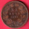 Portugal 20 Réis – Luíz I 1883 copper coin :- SA3389