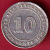 Rare 10 Cents 1919  Coin of George V Straits Settlements British India  Coin:- SA3398