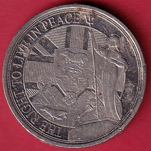 the right ti live in peace elizabeth ii d.g. regina gibraltar 2022 half crown :- SA3401