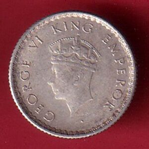 British India 1939 BOMBAY MINT George Vi 1/4 Rupee Rare Silver- SA3550
