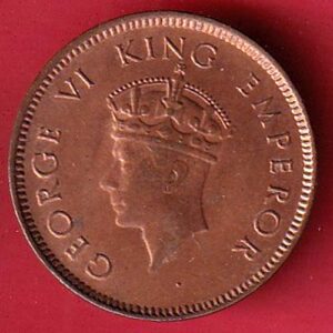 British India 1939 george vi One Quarter anna copper coin– s7041