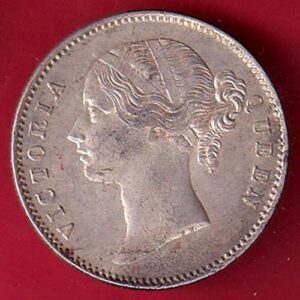 EAST INDIA COMPANY 1840 CONTINIOUS LEGEND VICTORIA QUEEN one RUPEE SILVER COIN  – s7065