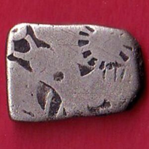 ANCIENT INDIA MAURYAN PERIOD ANIMAL STANDING MAGADH DYNASTY SILVER PUNCHMARK- S7105