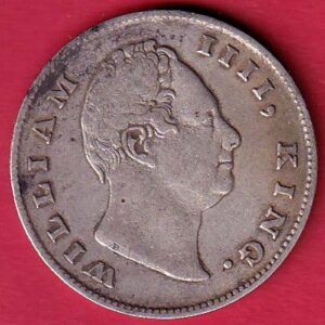 EIC 1835 "F" ON NECK WILLIAM IIII KING 1 RUPEE SILVER COIN- SA3512