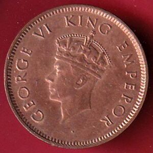 BRITISH INDIA 1939 ONE QURTER ANNA GEORGE VI COPPER COIN- SA3566