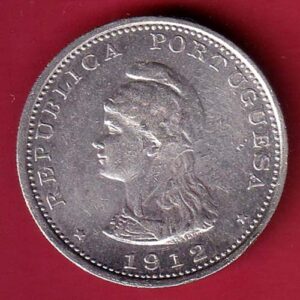 “UNC’ Portuguese India Uma rupee 1912 BEAUTIFUL SILVER COIN- S7156
