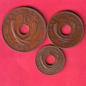 set of 3 coin : East  Africa 10 cents 5, cents  1 cents with diffrent years- S7271