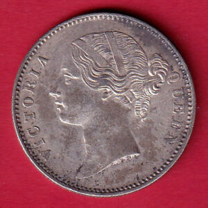 EAST INDIA COMPANY 1840 DIVIDED LEGEND VICTORIA QUEEN ONE RUPEE SILVER COIN – SA3619