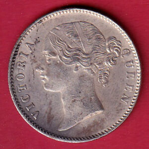 EAST INDIA COMPANY 1840 DIVIDED LEGEND VICTORIA QUEEN ONE RUPEE SILVER COIN– SA3620