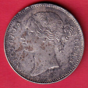 EAST INDIA COMPANY 1840 DIVIDED LEGEND VICTORIA QUEEN ONE RUPEE SILVER COIN – SA3621