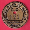 BANK TOKEN :- UNITED BANK OF INDIA LTD. C.D 191 TOLLYGUNJE BRANCH - sa3724