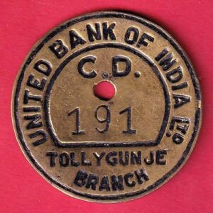 BANK TOKEN :- UNITED BANK OF INDIA LTD. C.D 191 TOLLYGUNJE BRANCH - sa3724