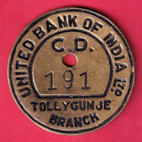 BANK TOKEN :- UNITED BANK OF INDIA LTD. C.D 191 TOLLYGUNJE BRANCH - sa3724