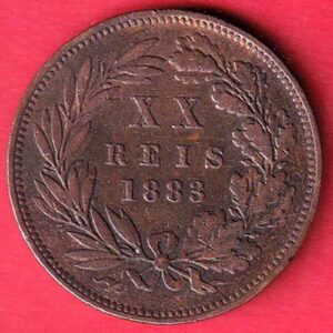 Portugal 20 Réis – Luíz I 1883 copper coin- Sa3743