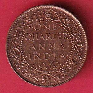 BRITISH INDIA 1939 ONE QURTER ANNA GEORGE VI COPPER COIN- SA3826