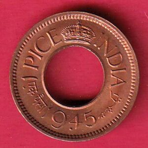 British India 1945 One pice copper coin- S7389
