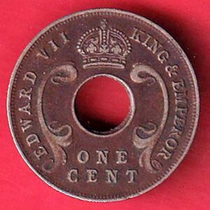 East Africa Edward king 1909 one cent copper coin- S7410