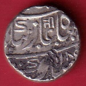 Hyderabad state mo, shah INO shah Akam _ II Feudatoria 1186 AH 1724 AD " tee" " laa" Nagri one rupee silver coin- S7421