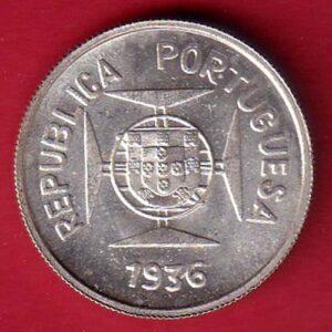 “UNC” Republic Lisboa mint ½ Rupia SILVER COIN –s7505