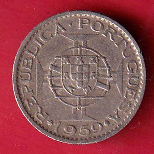 PORTUGUESE INDIA GOA 1 ESCUDO 1959 COIN – s7520