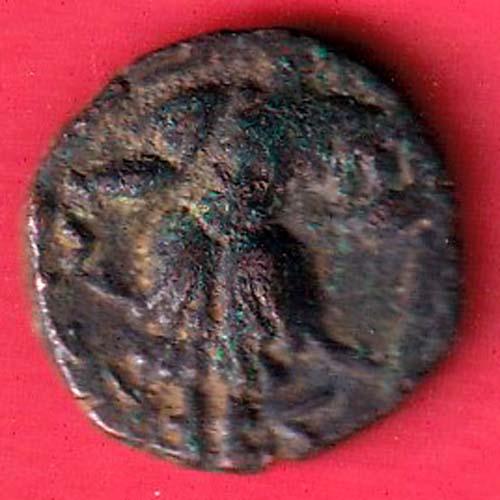 lohar of kashmir sangram deva copper one drachma beautiful coin– s7530
