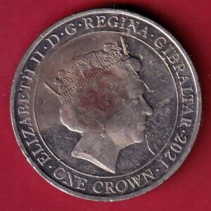 ELIZABETH II DEI-GRA REGINA. GIBRALTAR 2021 ONE CROWN IN FLANDERS FIELDS THE POPPIES BLOW- sa3847