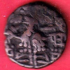 lohar of kashmir sangram deva copper one drachma beautiful coin- sa3856