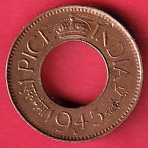 British india 1945 one pice copper- sa3857