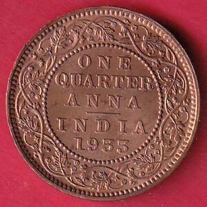 British India ¼ Anna - George V 1953 Coin-TA1227