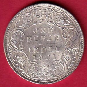 British india 1901 victoria empress one rupee silver coin-feh163