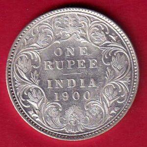 British india 1900 victoria empress one rupee silver coin-feh164