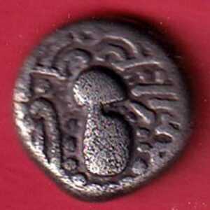 ANCIENT INDIA GADHAYA DYNASTY KING PORTRAIT COIN-S7595