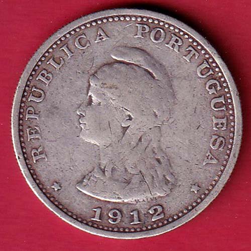 Portuguese India Uma rupee 1912  SILVER COIN – sa3919