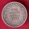 british india 1888 victoria empress two annas silver coin– S7870