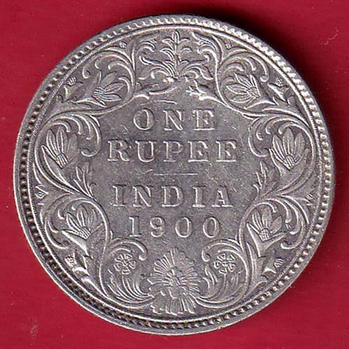British india 1900 victoria empress one rupee silver coin – s7777